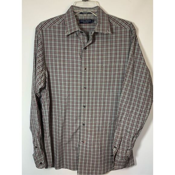 Daniel Cremieux Men's Plaid Cotton Long Sleeve Button-Down Shirt Gray Medium - Picture 1 of 9